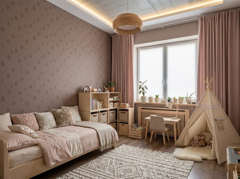 Дизайн интерьера в стиле Хюгге — Детская от нейросети RoomGPT