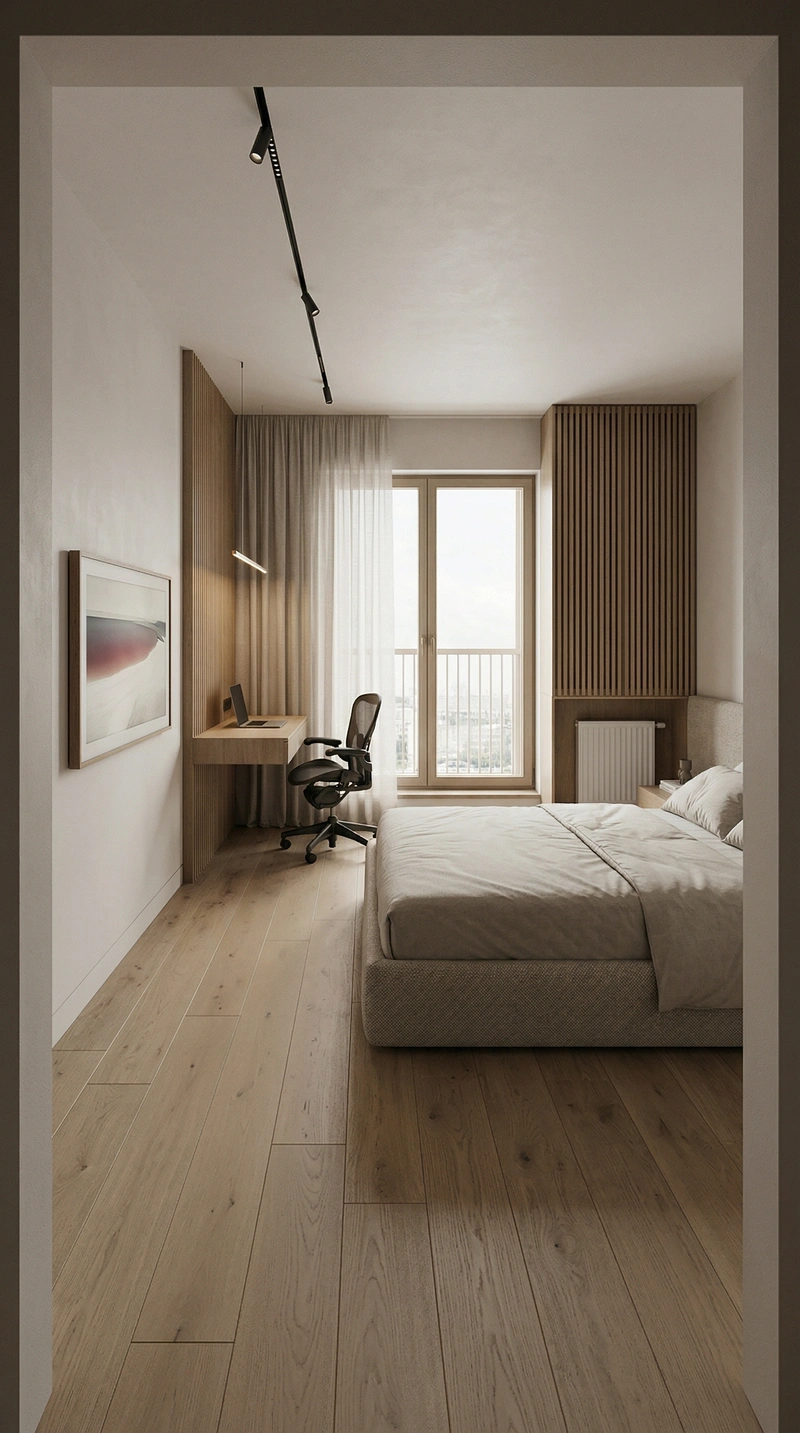 Дизайн спальни в стиле Минимализм — фото интерьера от нейросети RoomGPT