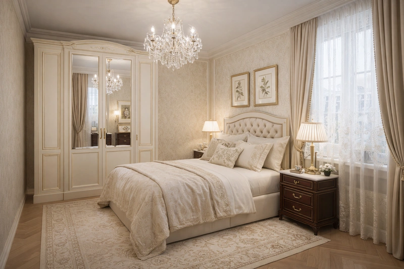Дизайн интерьера в стиле Классика — Спальня от нейросети RoomGPT