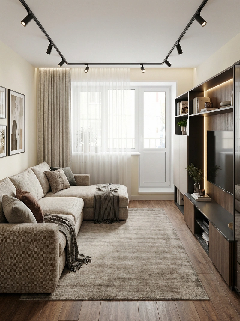 Дизайн гостиной в стиле Эклектика — фото интерьера от нейросети RoomGPT