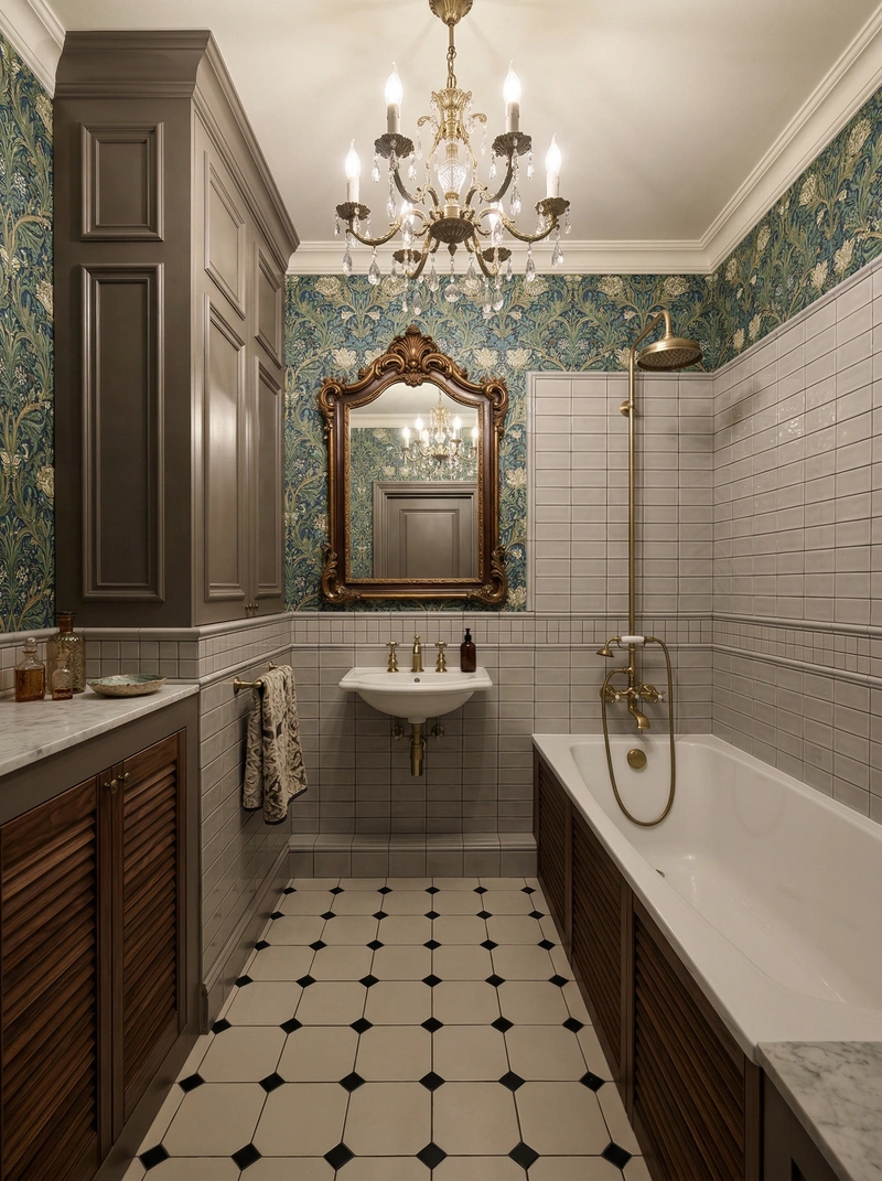 Дизайн ванной в стиле Эклектика — фото интерьера от нейросети RoomGPT