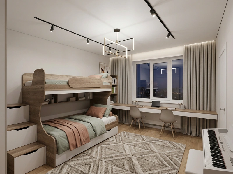 Дизайн детской в стиле Минимализм — фото интерьера от нейросети RoomGPT