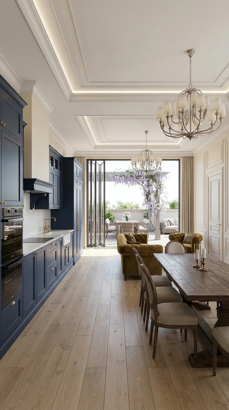 Дизайн кухни в стиле Классика — фото интерьера от нейросети RoomGPT