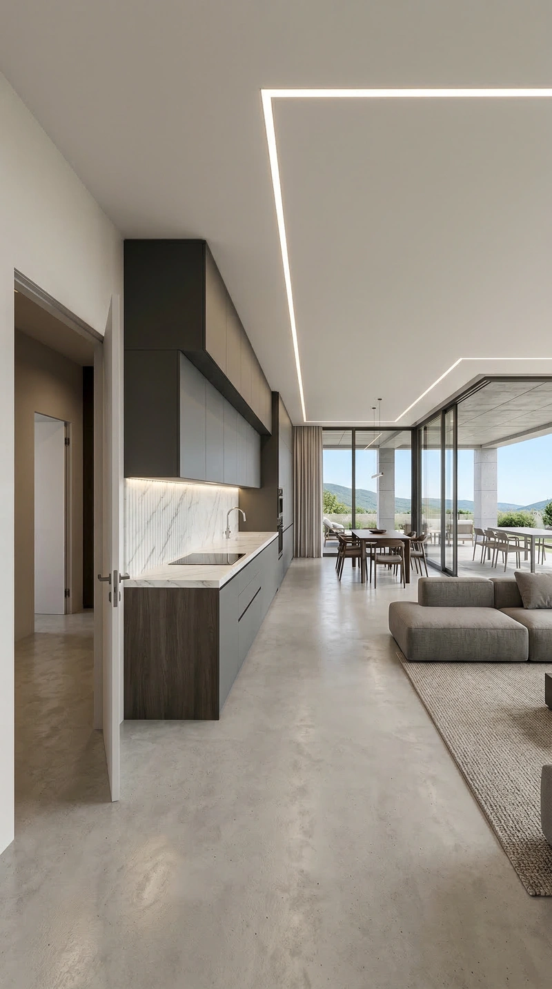 Дизайн интерьера в стиле Минимализм — Кухня от нейросети RoomGPT