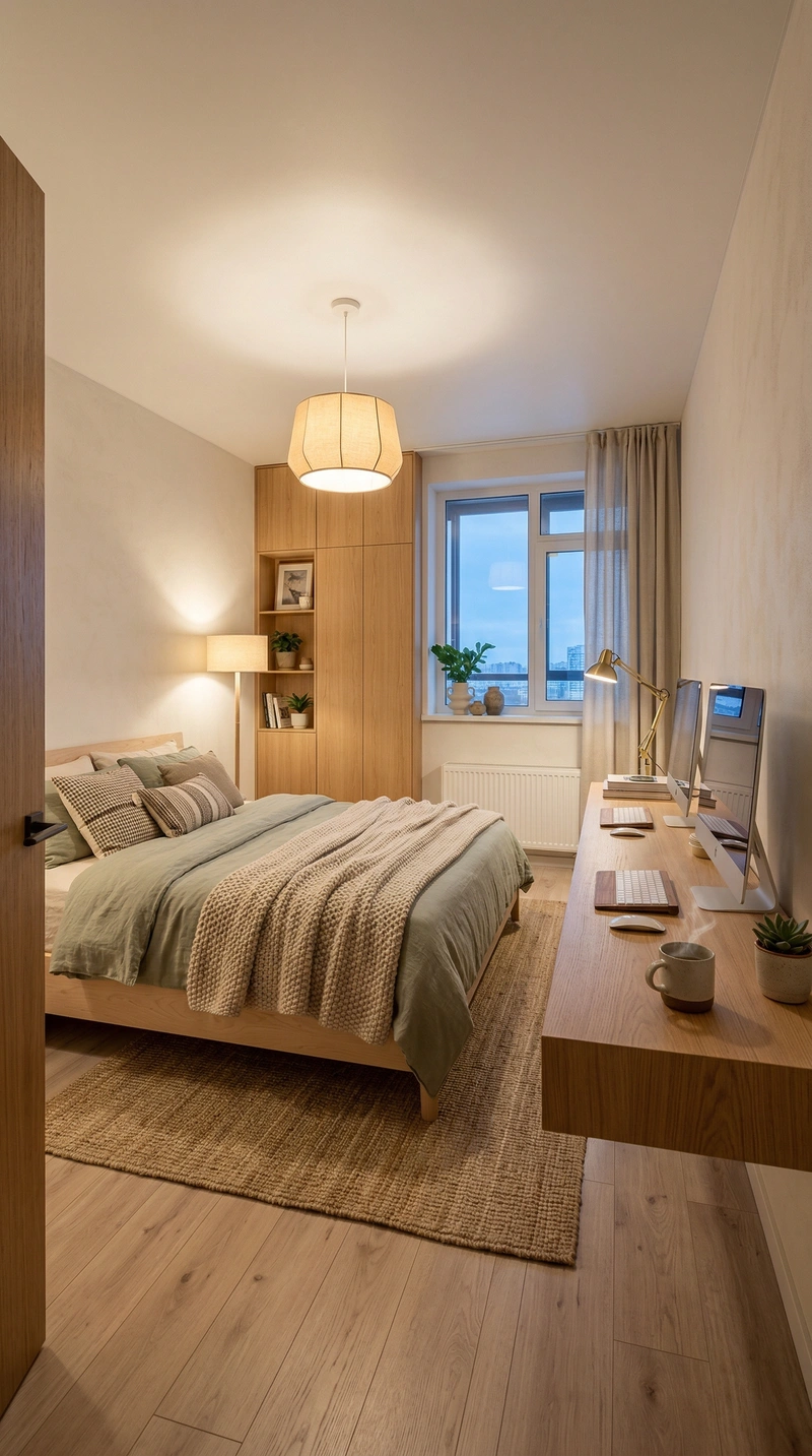 Дизайн интерьера в стиле Хюгге — Спальня от нейросети RoomGPT