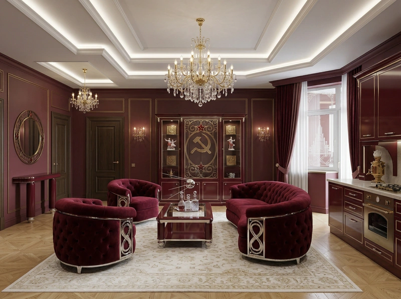 Дизайн гостиной в стиле Неоклассика — фото интерьера от нейросети RoomGPT