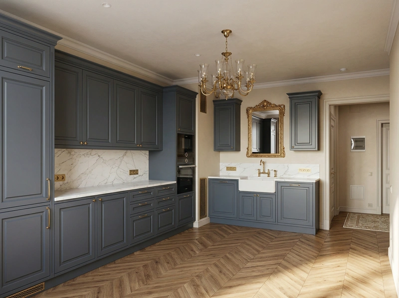 Дизайн кухни в стиле Классика — фото интерьера от нейросети RoomGPT