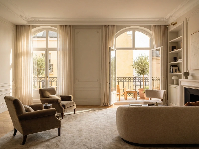 Дизайн интерьера в стиле Классика — Гостиная от нейросети RoomGPT