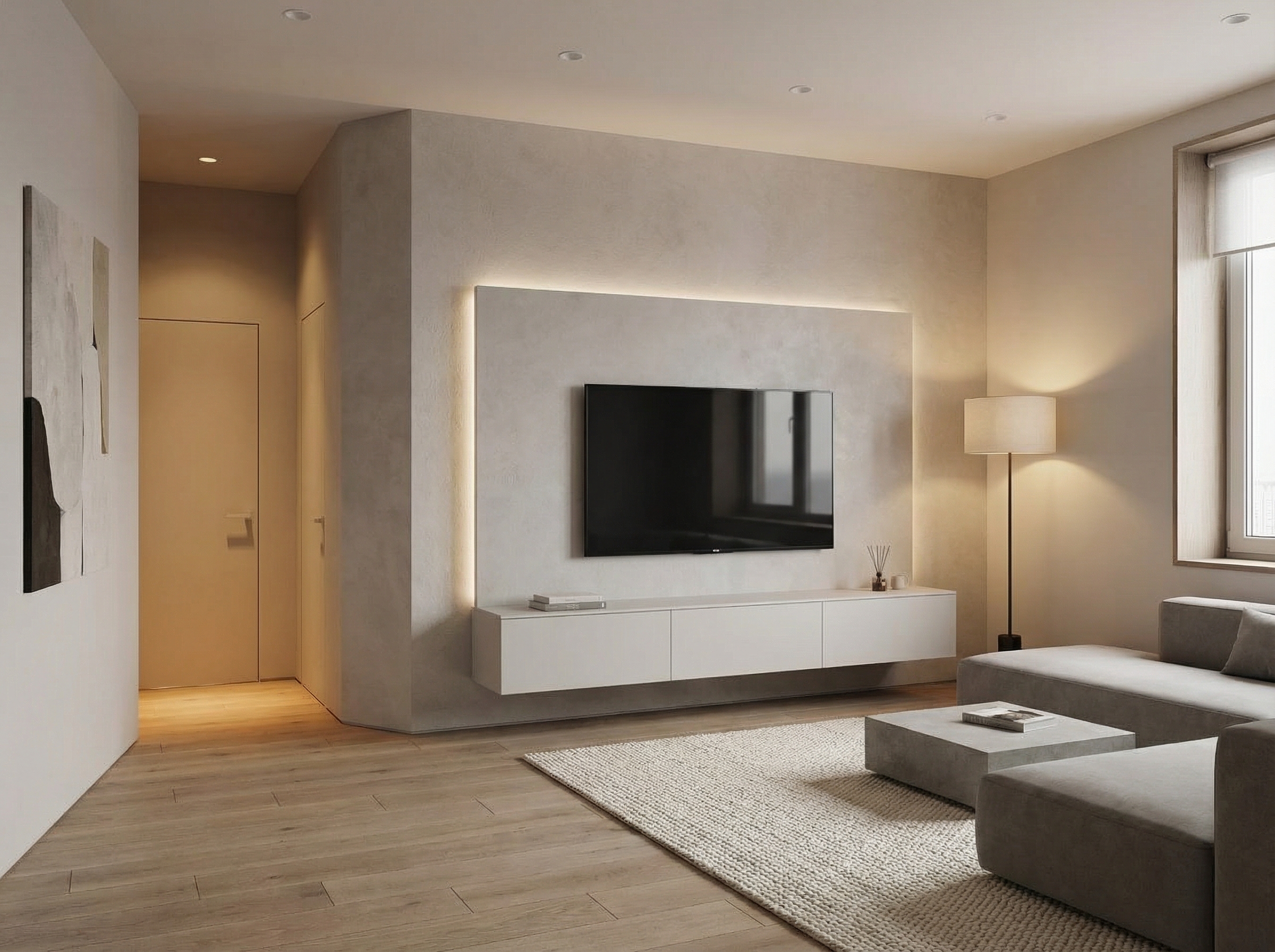 Дизайн гостиной в стиле Минимализм — фото интерьера от нейросети RoomGPT