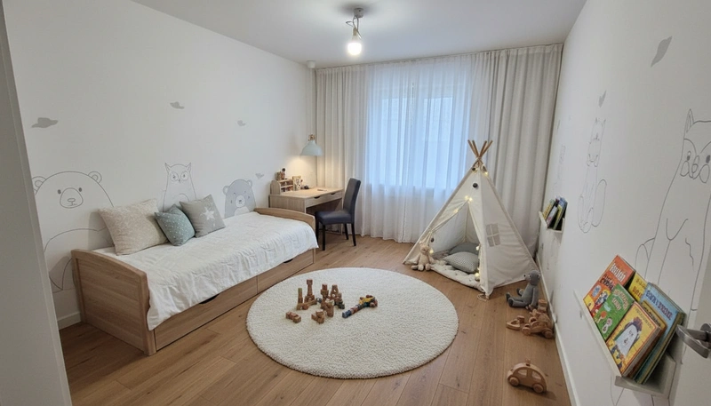 Дизайн интерьера в стиле Хюгге — Детская от нейросети RoomGPT