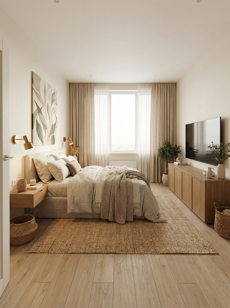 Дизайн интерьера в стиле Хюгге — Спальня от нейросети RoomGPT