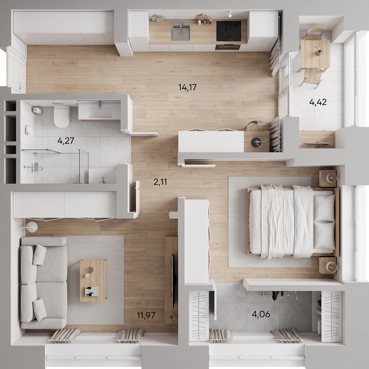 Дизайн гостиной в стиле Минимализм — фото интерьера от нейросети RoomGPT