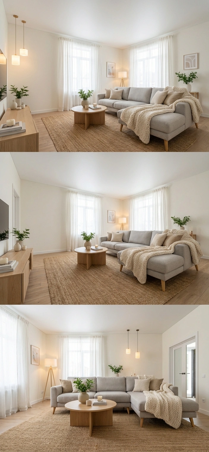 Дизайн интерьера в стиле Хюгге — Гостиная от нейросети RoomGPT