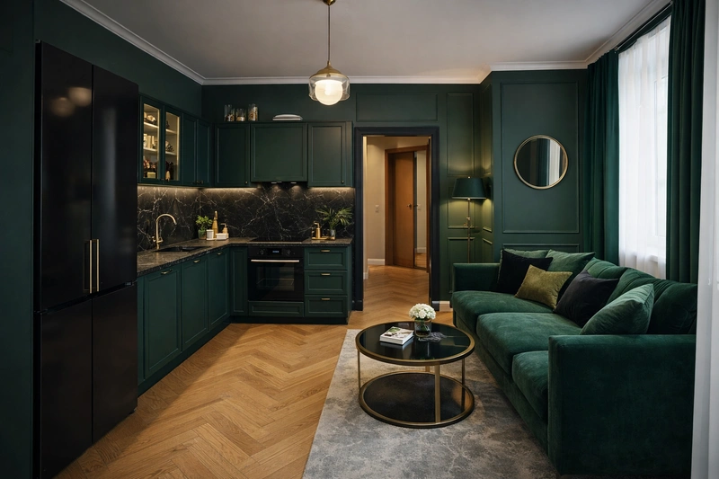 Дизайн кухни в стиле Британский — фото интерьера от нейросети RoomGPT