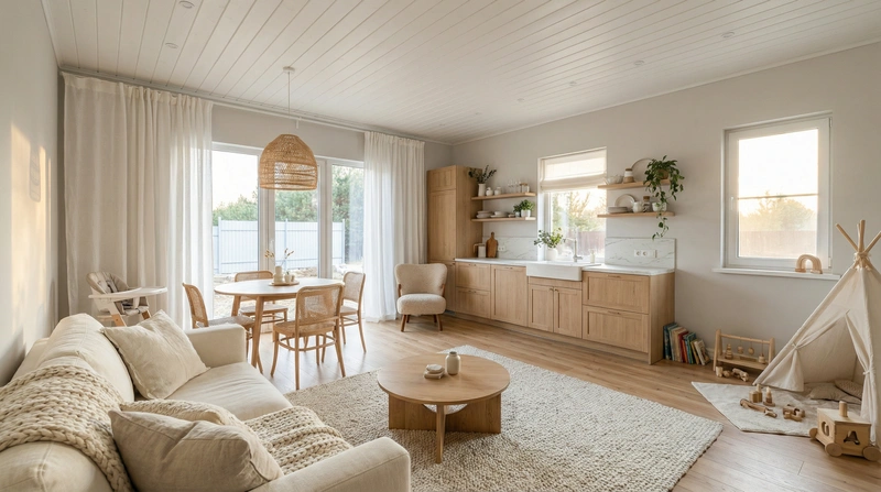 Дизайн интерьера в стиле Хюгге — Гостиная от нейросети RoomGPT