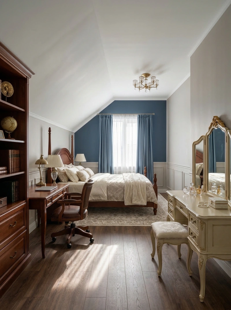 Дизайн спальни в стиле Классика — фото интерьера от нейросети RoomGPT