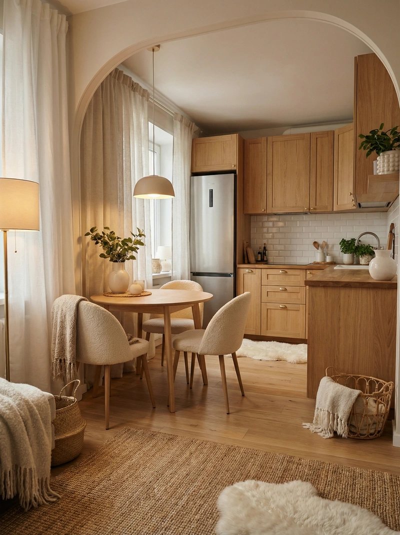 Дизайн интерьера в стиле Хюгге — Гостиная от нейросети RoomGPT