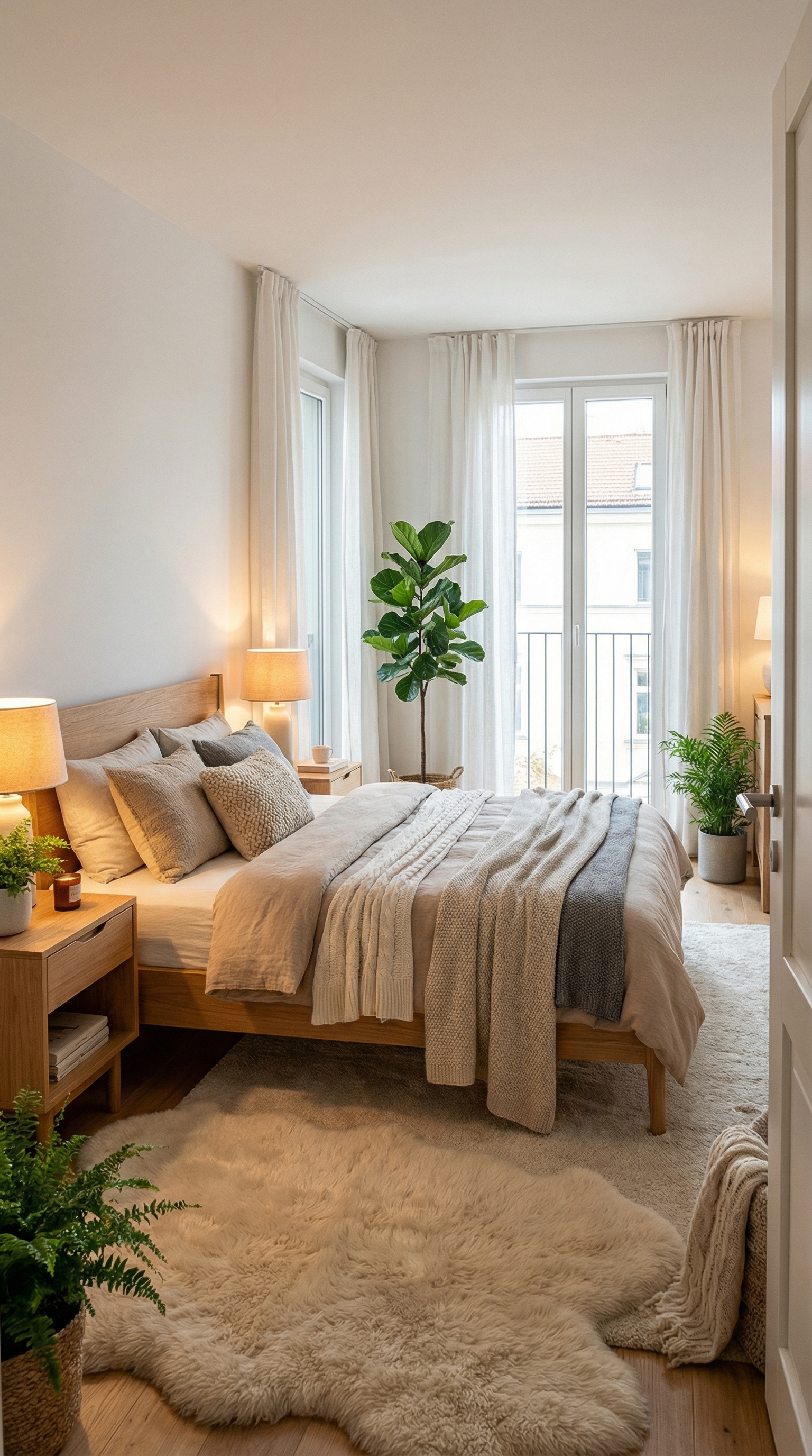 Дизайн спальни в стиле Хюгге — фото интерьера от нейросети RoomGPT