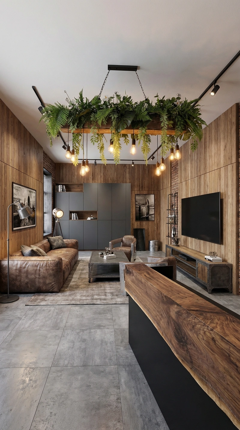 Дизайн гостиной в стиле Лофт — фото интерьера от нейросети RoomGPT