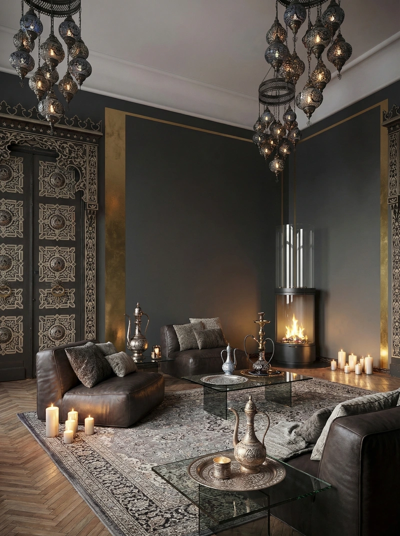 Дизайн гостиной в стиле Эклектика — фото интерьера от нейросети RoomGPT