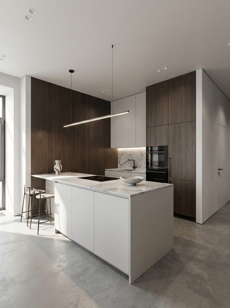 Дизайн кухни в стиле Минимализм — фото интерьера от нейросети RoomGPT