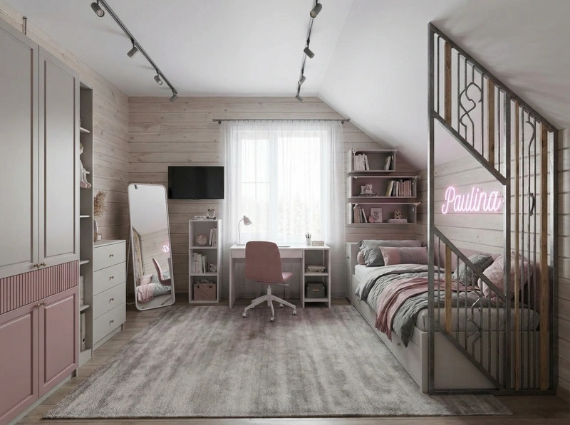 Дизайн интерьера в стиле Лофт — Детская от нейросети RoomGPT