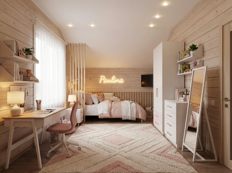 Дизайн интерьера в стиле Сканди — Детская от нейросети RoomGPT