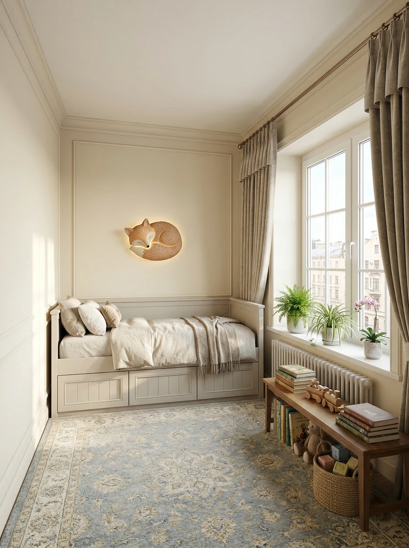 Дизайн интерьера в стиле Классика — Детская от нейросети RoomGPT