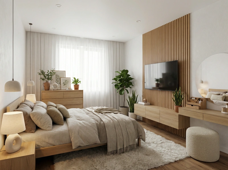 Дизайн интерьера в стиле Хюгге — Спальня от нейросети RoomGPT