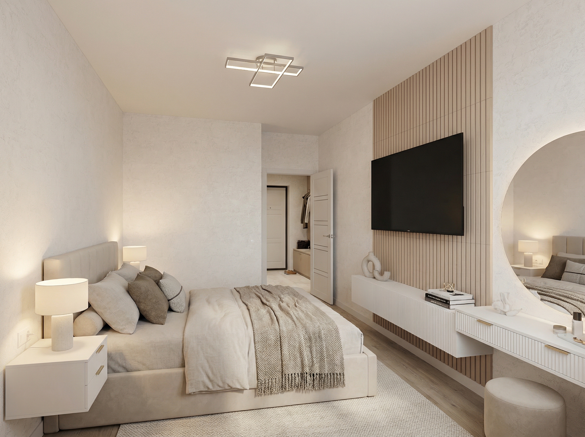 Дизайн спальни в стиле Минимализм — фото интерьера от нейросети RoomGPT