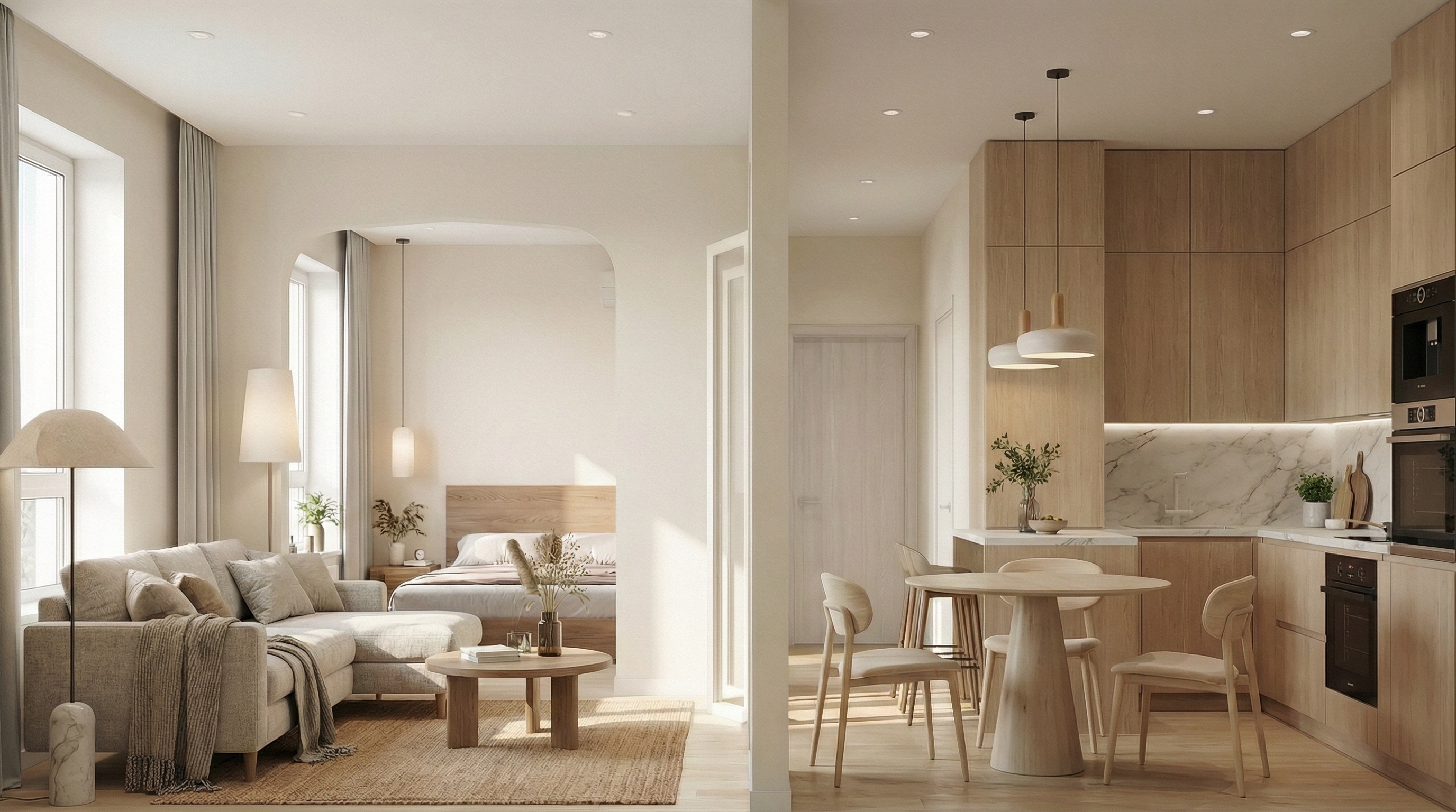 Дизайн гостиной в стиле Сканди — фото интерьера от нейросети RoomGPT