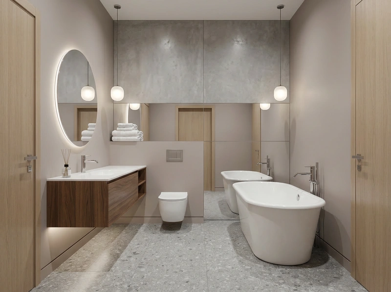 Дизайн интерьера в стиле Минимализм — Ванная от нейросети RoomGPT