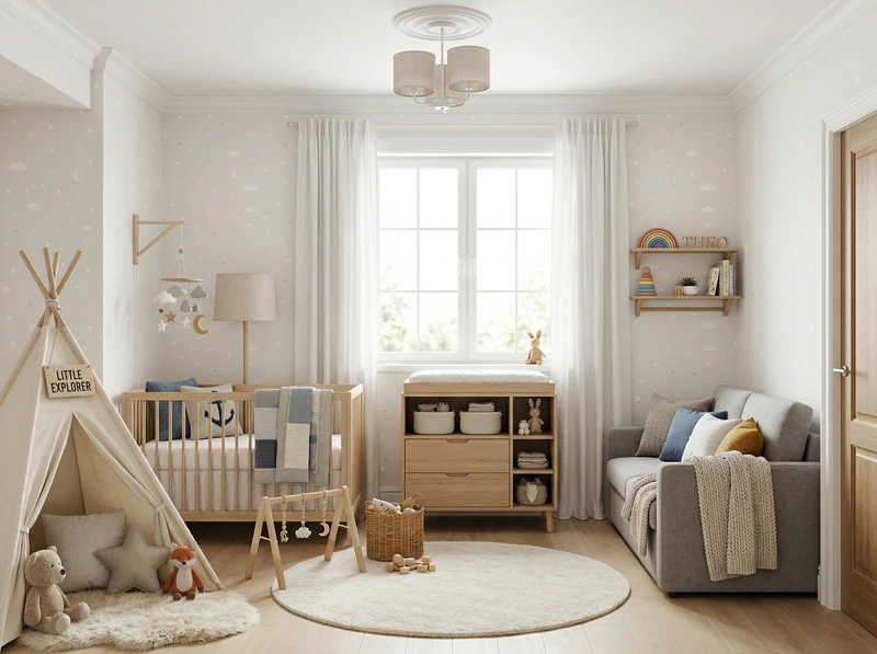 Дизайн детской в стиле Хюгге — фото интерьера от нейросети RoomGPT