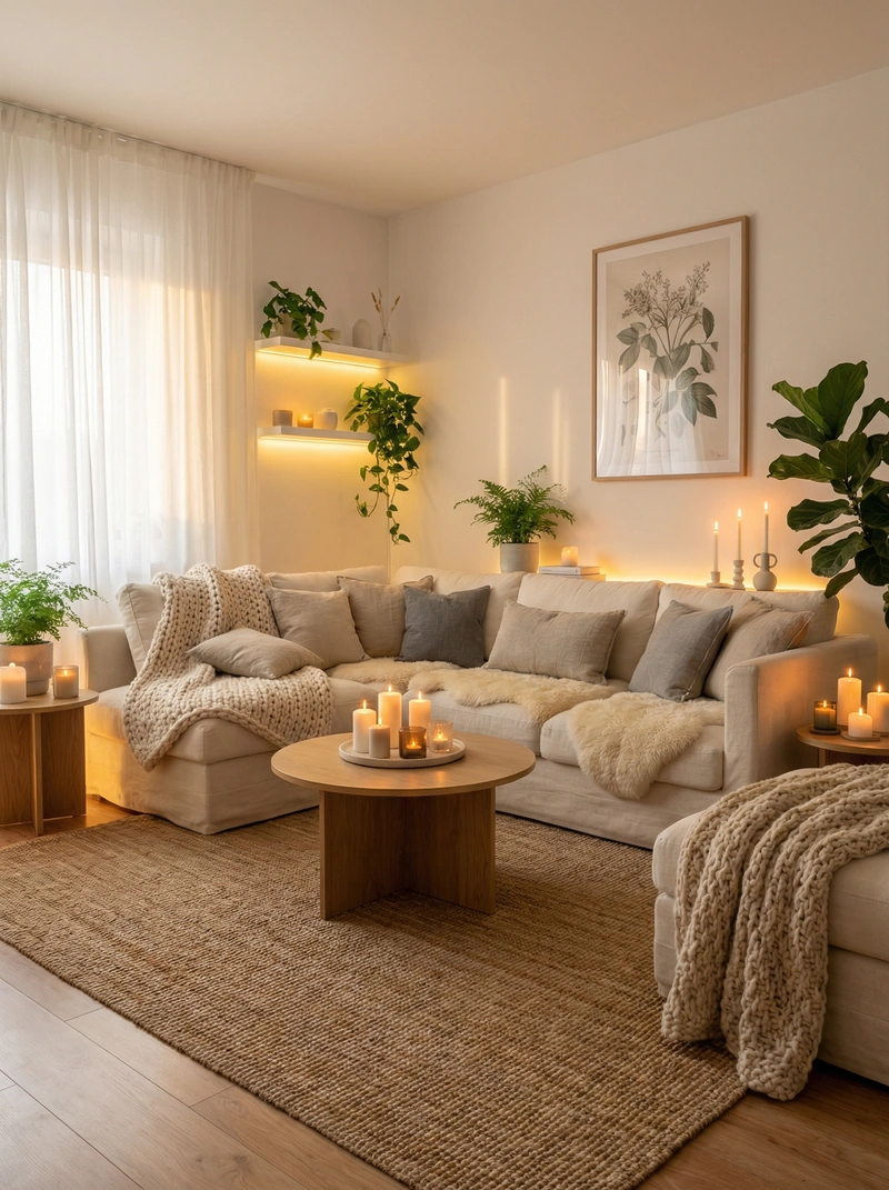 Дизайн интерьера в стиле Хюгге — Гостиная от нейросети RoomGPT