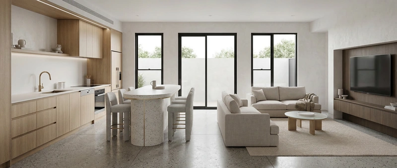 Дизайн интерьера в стиле Минимализм — Гостиная от нейросети RoomGPT