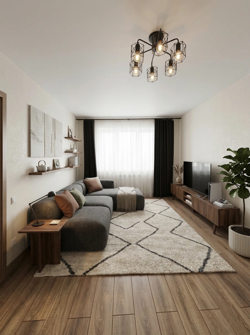 Дизайн интерьера в стиле Минимализм — Гостиная от нейросети RoomGPT