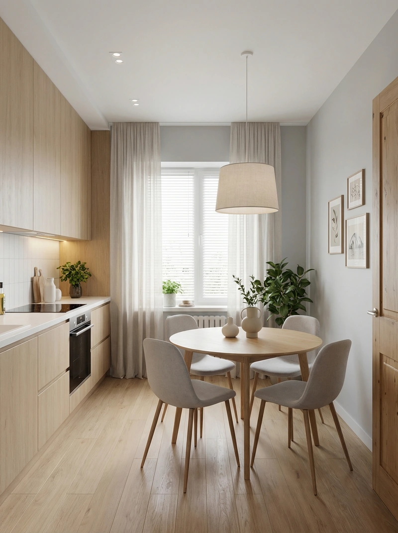 Дизайн интерьера в стиле Сканди — Кухня от нейросети RoomGPT