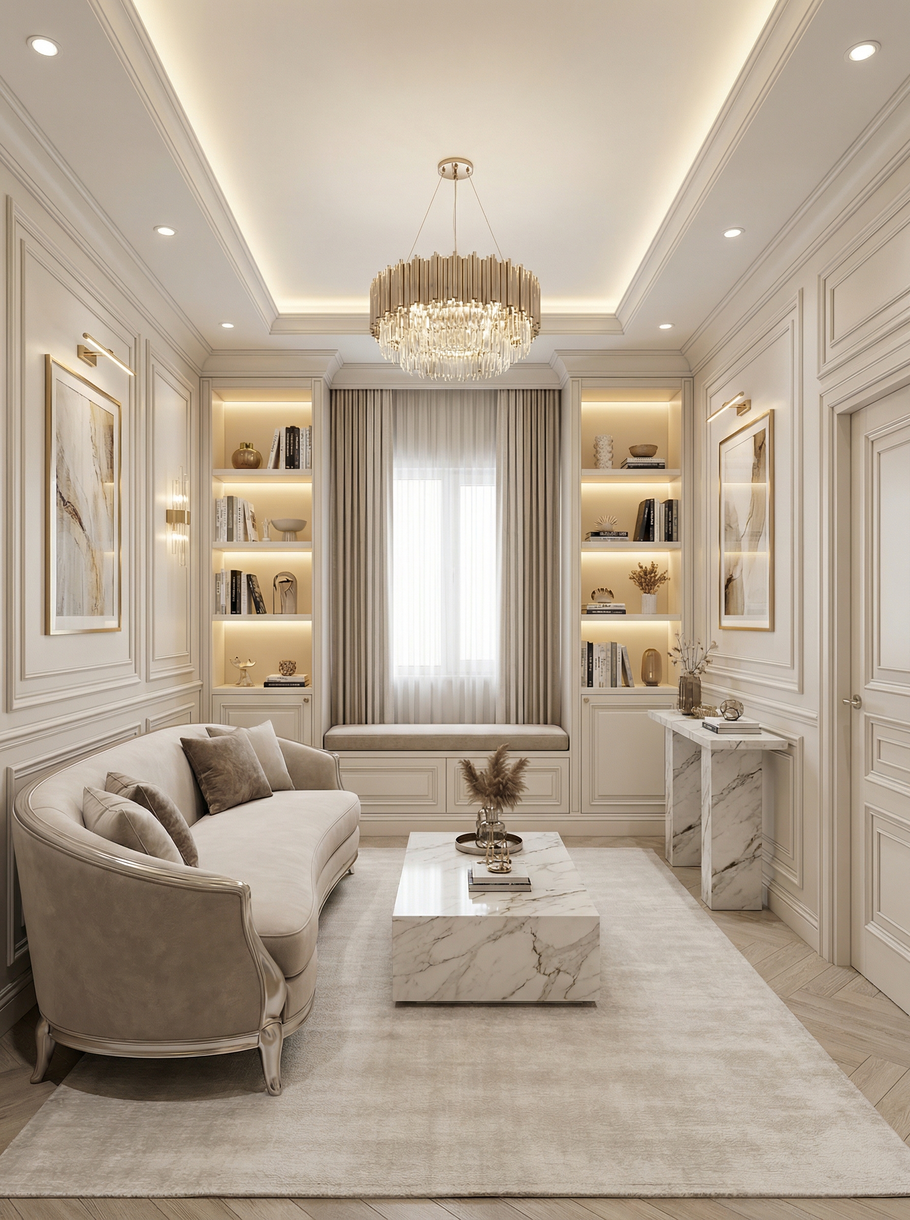 Дизайн гостиной в стиле Классика — фото интерьера от нейросети RoomGPT