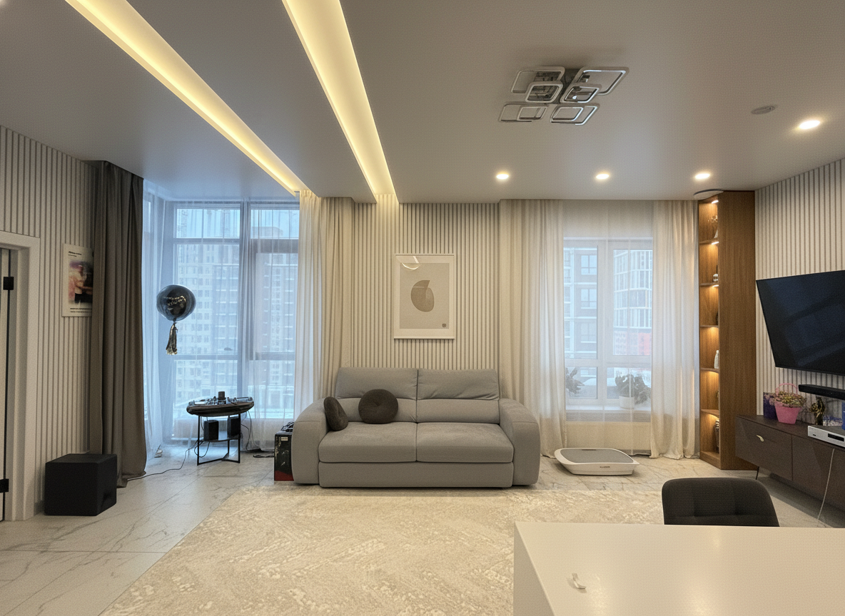 Дизайн гостиной в стиле Минимализм — фото интерьера от нейросети RoomGPT