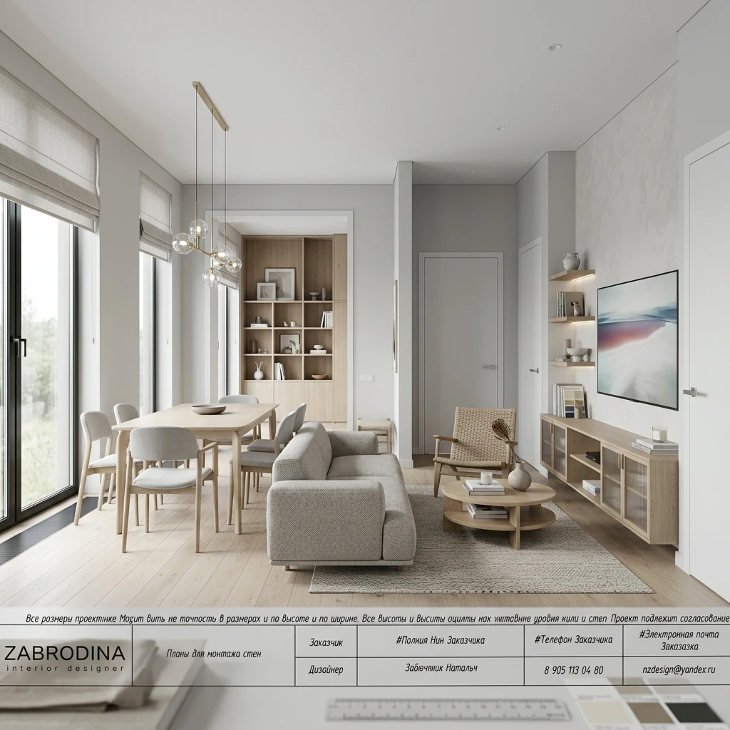 Дизайн гостиной в стиле Сканди — фото интерьера от нейросети RoomGPT
