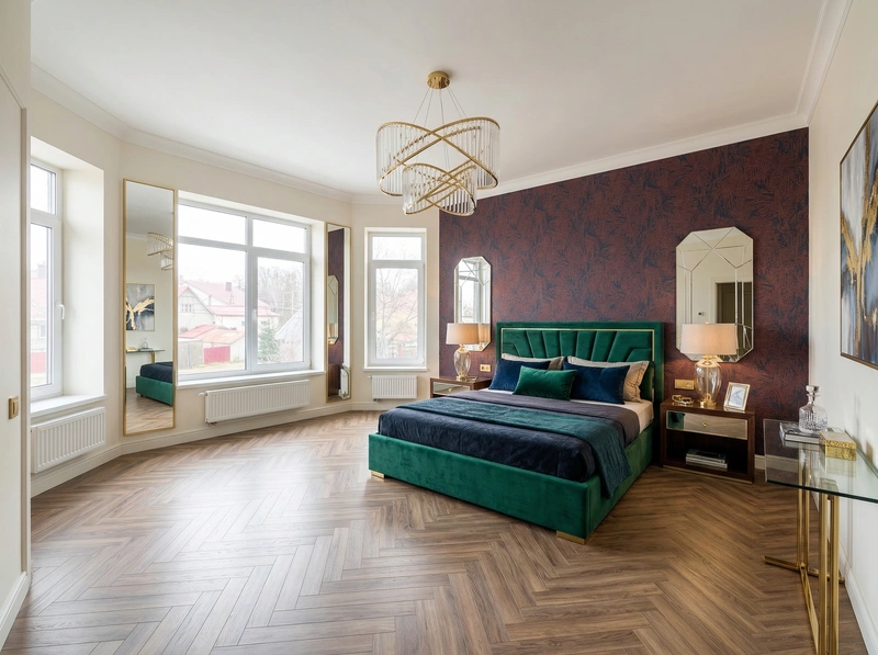 Дизайн интерьера в стиле Контемпорари — Спальня от нейросети RoomGPT