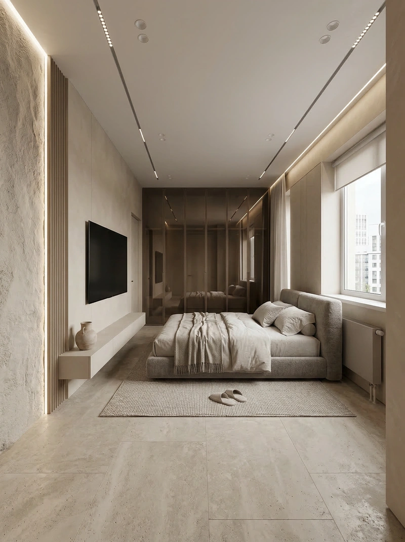 Дизайн интерьера в стиле Минимализм — Спальня от нейросети RoomGPT