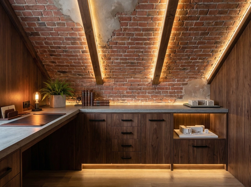 Дизайн интерьера в стиле Лофт — Спальня от нейросети RoomGPT