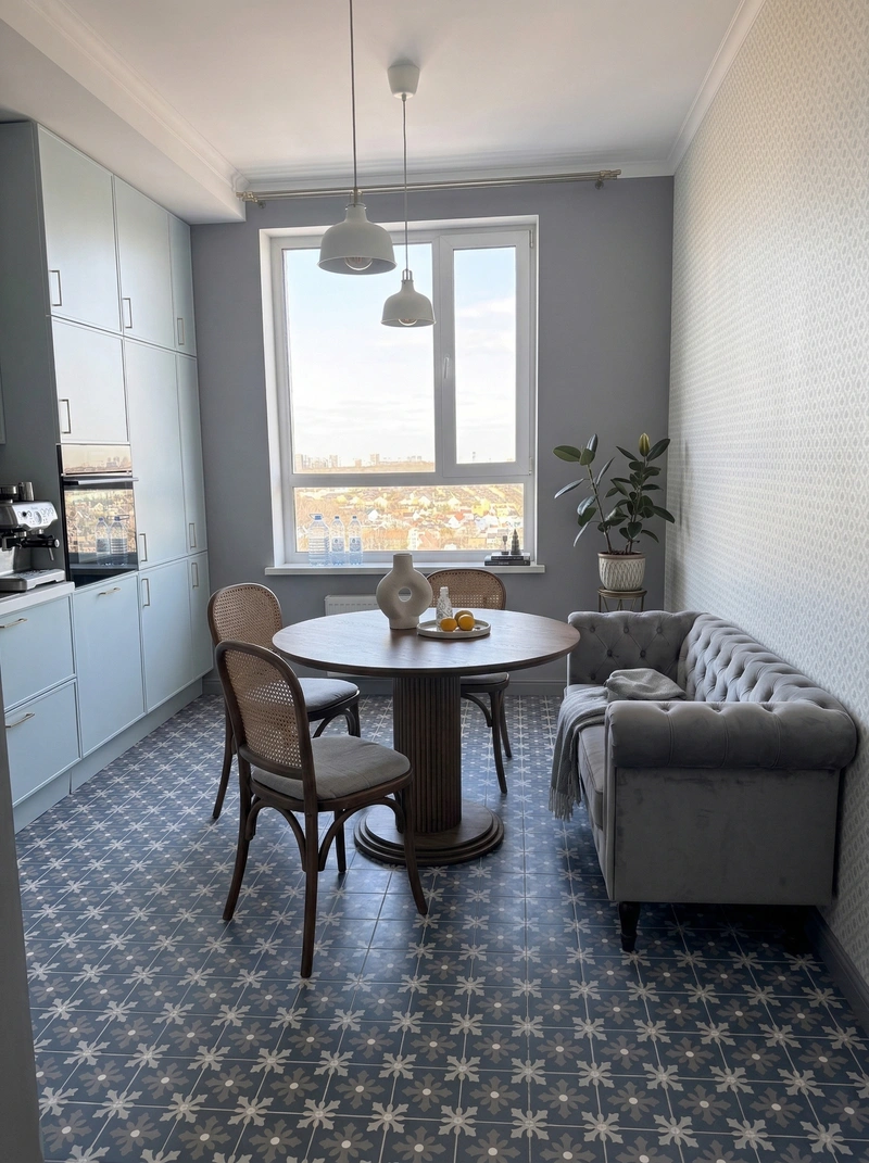 Дизайн кухни в стиле Классика — фото интерьера от нейросети RoomGPT