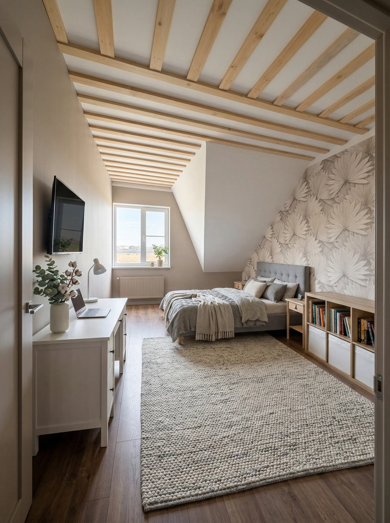 Дизайн спальни в стиле Хюгге — фото интерьера от нейросети RoomGPT