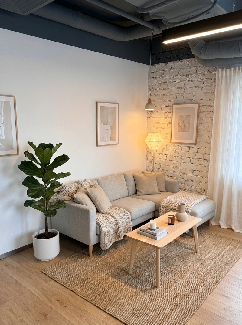 Дизайн интерьера в стиле Хюгге — Гостиная от нейросети RoomGPT