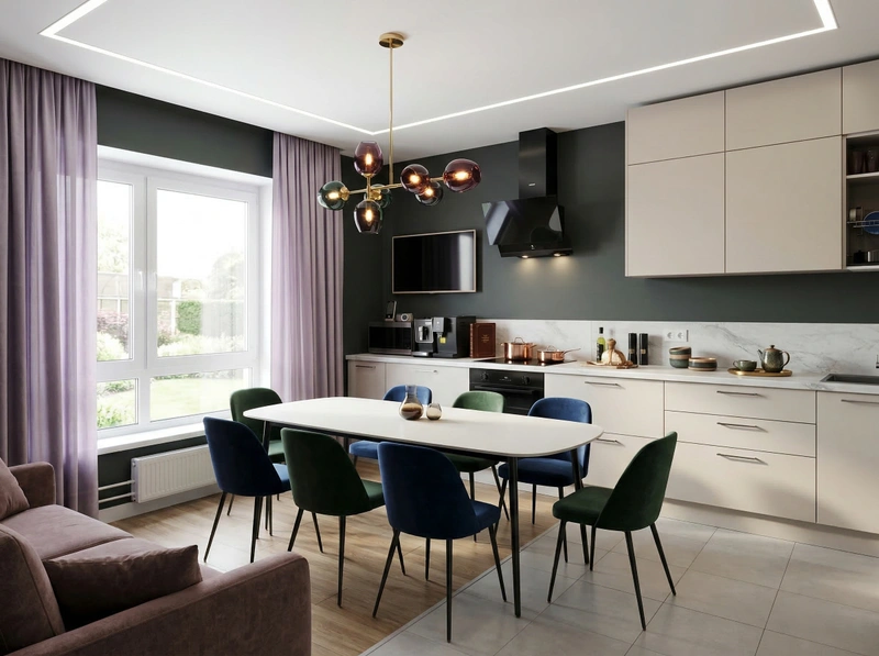 Дизайн кухни в стиле Британский — фото интерьера от нейросети RoomGPT