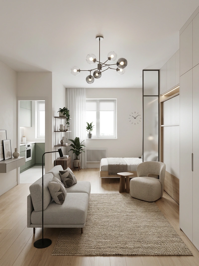 Дизайн интерьера в стиле Минимализм — Гостиная от нейросети RoomGPT