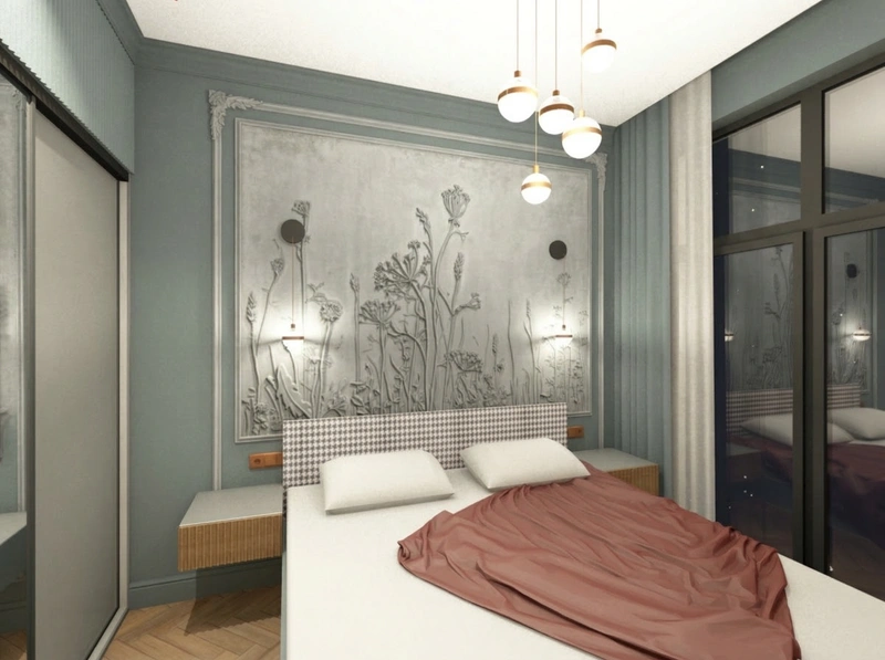 Дизайн спальни в стиле Неоклассика — фото интерьера от нейросети RoomGPT