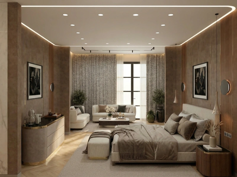 Дизайн гостиной в стиле Контемпорари — фото интерьера от нейросети RoomGPT